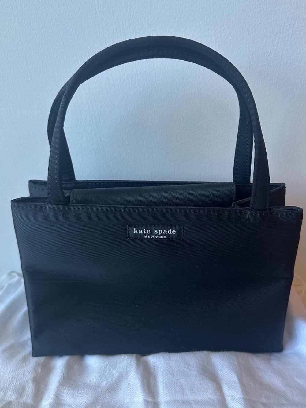 Vintage 90s Y2K KATE SPADE Black Nylon Mini Sam Box Bag Purse Handbag 5x8x3